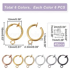 36Pcs 6 Colors Brass Clip-on Earring Findings&nbsp;FIND-PH0006-40