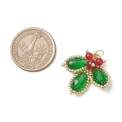 Glass & Glass Seed Beads Beaded Pendants&nbsp;PALLOY-MZ01053