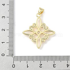 Brass Micro Pave Cubic Zirconia Pendants&nbsp;KK-Z120-25G