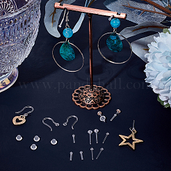 Resin with Cubic Zirconia Stud Earrings & Ear Nuts & Earring Sleeves&nbsp;FIND-BBC0003-70