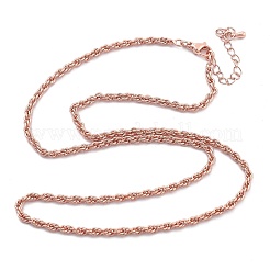 3mm Brass Rope Chain Necklaces for Men Women&nbsp;NJEW-G160-10RG