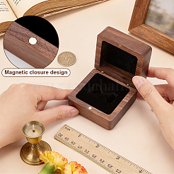 Walnut Wooden Championship Ring Packaging Magnetic Boxes&nbsp;CON-WH0086-245