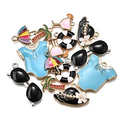 14Pcs 7 Styles Beach Theme Alloy Enamel Pendants&nbsp;ENAM-FP0002-79
