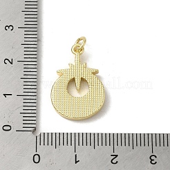 Brass Pave Shell Pendants&nbsp;KK-I708-07A-G