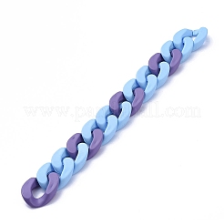 Handmade Opaque Spray Painted Acrylic Curb Chains&nbsp;AJEW-JB00616-01