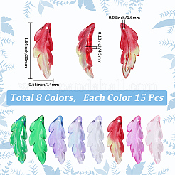 120Pcs 8 Colors Plastic Pendants&nbsp;FIND-SC0020-73