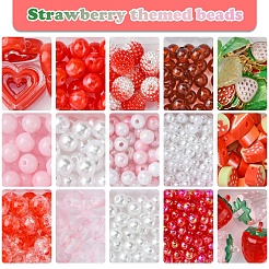 Acrylic Beads with ABS Plastic Imitation Pearl Beads with Alloy Enamel Pendants with Strong Stretchy Beading Elastic Thread Set&nbsp;DIY-FS0007-55