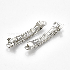 Platinum Plated Iron Hair Barrette Findings&nbsp;X-PJH1015Y