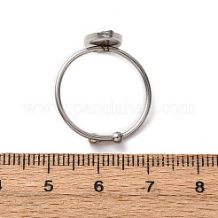 Adjustable 304 Stainless Steel Cuff Ring Components&nbsp;STAS-D372-09P