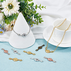 40Pcs 4 Styles Zinc Alloy Double Lobster Claw Clasps Connectors&nbsp;FIND-NB0003-29