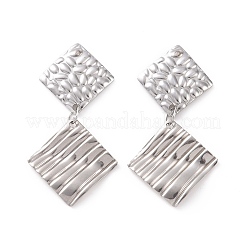 304 Stainless Steel Double Rhombus Dangle Stud Earrings for Women&nbsp;EJEW-G328-13
