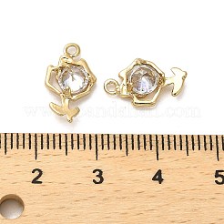 Brass Micro Pave Cubic Zirconia Pendants&nbsp;KK-K355-08G