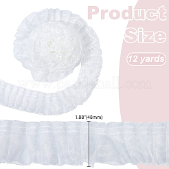 10 Yards Polyester Pleated Flower Lace Trim&nbsp;OCOR-HY0002-28B