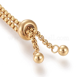 Adjustable 304 Stainless Steel Slider Bracelet/Bolo Bracelets Making&nbsp;STAS-I153-02G