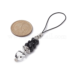2Pcs 2 Colors Opaque Bear Acrylic Mobile Straps&nbsp;HJEW-JM01289