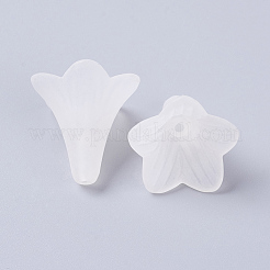 Flower Frosted Acrylic Bead Caps&nbsp;X-PL631-1