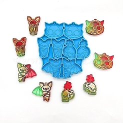 DIY Halloween Bat & Skull Pendant Silicone Molds&nbsp;HAWE-PW0001-002