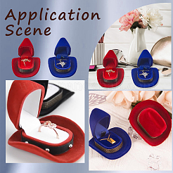 4Pcs 2 Colors Hat Velvet Jewelry Boxes&nbsp;CON-SC0001-19A