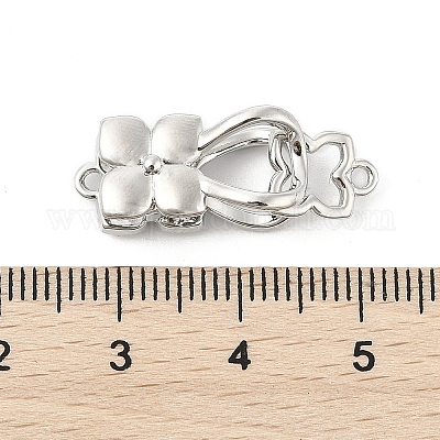 Brass Micro Pave Clear Cubic Zirconia Interlocking Clasps&nbsp;KK-U059-16P-1