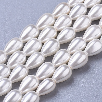 Polished Shell Pearl Beads Strands&nbsp;X-BSHE-L042-A02-1