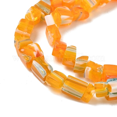 Handmade Millefiori Lampwork Beads Strands&nbsp;LAMP-P070-02A-1