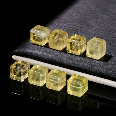 Natural Lemon Quartz(Heated) Cube Beads&nbsp;PW-WGA95C5-01-1