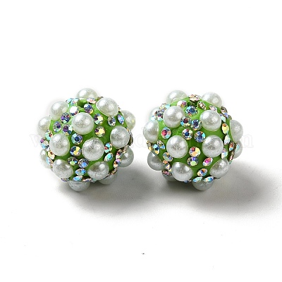 Polymer Clay Rhinestone Beads&nbsp;RGLA-D050-01B-1