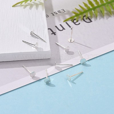 925 Sterling Silver Stud Earring Findings&nbsp;X-STER-T002-200S-1