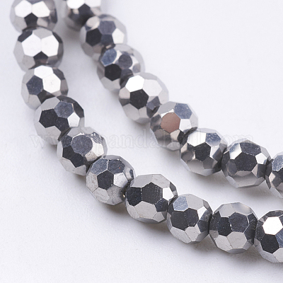 Electroplate Glass Bead Strands&nbsp;X-EGLA-R042-4mm-06-1