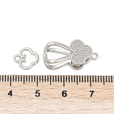 Brass Interlocking Clasps&nbsp;KK-U059-03P-1