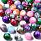 Baking Paint Opaque Solid Color Glass Beads, Imitation Jade, Round, Mixed Color, 8.5x8mm, Hole: 1.4mm