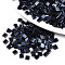 FGB 2-Hole Glass Seed Beads, Opaque Colours Lustered, Square, Prussian Blue, 5x4.5~5.5x2~2.5mm, Hole: 0.5~0.8mm, about 1180pcs/bag