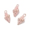Alloy Enamel Pendants, Conch, Light Gold, Deep Pink, 19.5x9x7~9mm, Hole: 1.4mm
