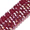 Transparent Glass Beads, 32 Facets, AB Color Plated, Round, Dark Red, 6x5.5mm, Hole: 1.2mm, about 91pcs/strand, 19.29''(49cm)