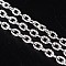 Iron Textured Cable Chains, Unwelded, Silver Color Plated, with Spool, 4x3x1mm, about 328.08 Feet(100m)/roll