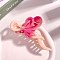 Plastic Claw Hair Clips, Two Tone, Butterfly, Crimson, 110x70mm