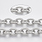 Tarnish Resistant 304 Stainless Steel Cable Chains, Textured, Unwelded, with Spool, Oval, Stainless Steel Color, Link: 15x12x3mm, about 32.8 Feet(10m)/roll