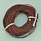 Braided Leather Cord, Dyed, Indian Red, 3mm, 100yards/bundle(300 feet/bundle)