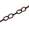 Iron Cable Chains, Textured, Unwelded, with Spool, Flat Oval, Nickel Free, Red Copper, 8x6x1mm, about 164.04 Feet(50m)/roll