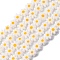 Handmade Millefiori Glass Bead Strands, Flower, Orange, 5.5~8x2.5mm, Hole: 1mm, about 64~67pcs/strand, 15.75 inch~16.34 inch(40~41.5cm)