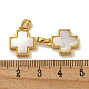 Rack Plating Brass Natural White Shell Pendants&nbsp;KK-U025-03G-01-3