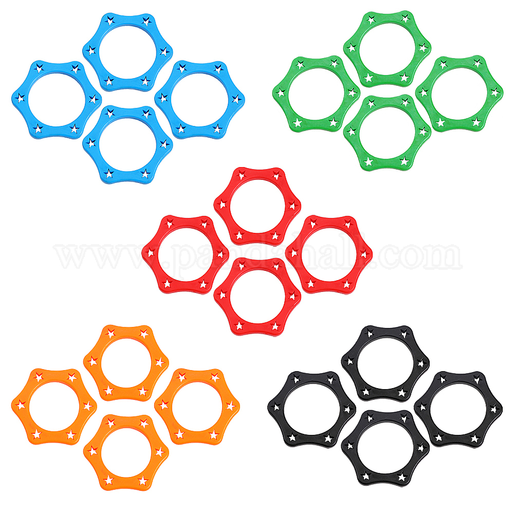 Colored Microphone Rings Wholesale 20Pcs 5 Colors Rubber Hexagonal Anti-Rolling Ring for ...
