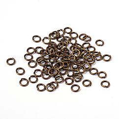 Brass Open Jump Rings, Round, Cadmium Free & Lead Free, Antique Bronze, 6x1mm, 18 Gauge, Inner Diameter: 4mm, about 4160pcs/500g
