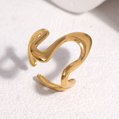 Irregular 304 Stainless Steel Cuff Open Rings for Women&nbsp;WG1364A-02