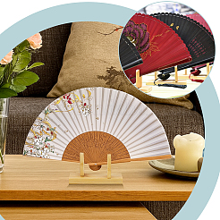 Wood Folding Fan Display Stands&nbsp;DIY-WH0899-323