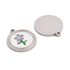 304 Stainless Steel Enamel Pendants&nbsp;STAS-L022-177B-P