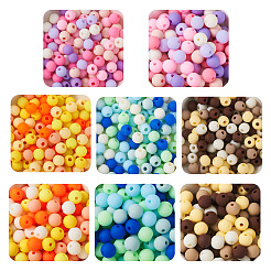 800Pcs 8 Colors Frosted Opaque Acrylic Beads&nbsp;OACR-TA0001-51