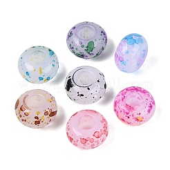 Imitation Jelly Printed Transparent Acrylic European Beads&nbsp;OACR-Q200-35