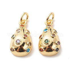 Brass Micro Pave Colorful Cubic Zirconia Pendants&nbsp;KK-G420-26G