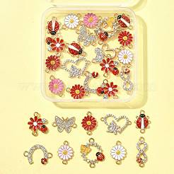 30Pcs 12 Styles Zinc Alloy Enamel Connector Charms&nbsp;FIND-FS0004-42